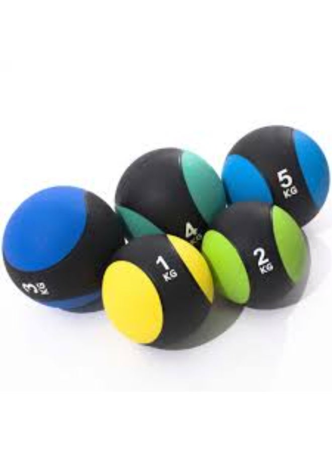 Rubber Medicine Ball - Multi Color 1kg, Ball for Rehabilitation and Fitness - Image 3